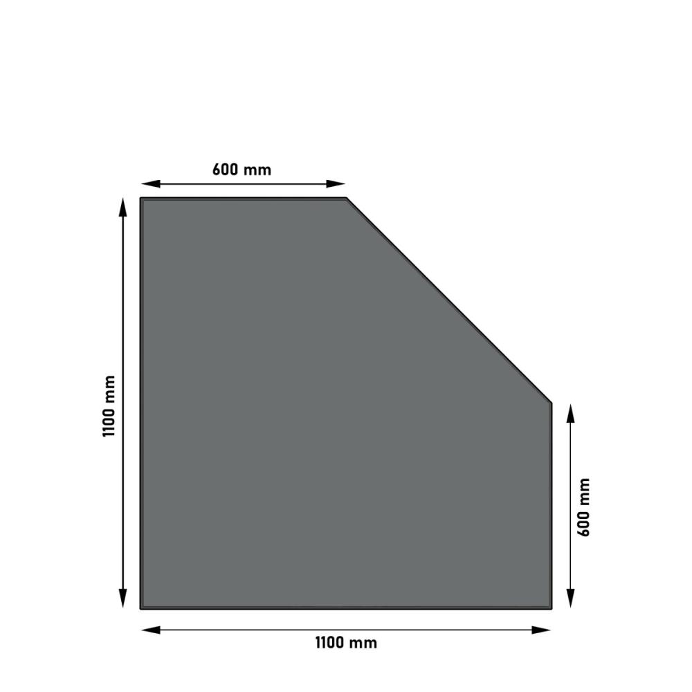 Bodenplatte Kaminbodenplatte Stahl Funkenschutzplatte Stahlplatte Gussgrau Grau  - Bild 14 von 21