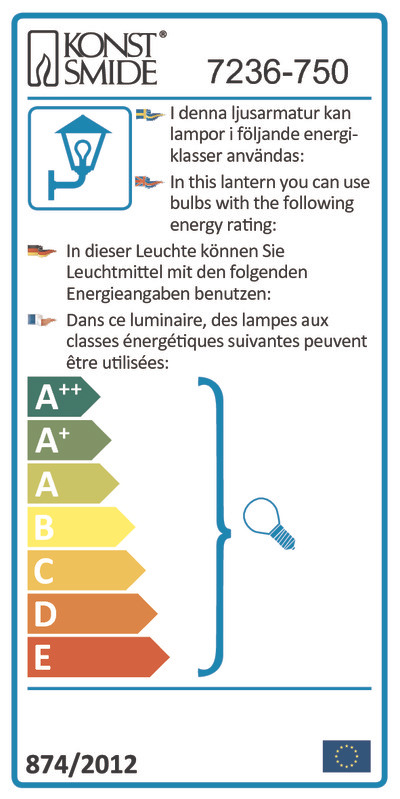 Konstsmide Außenleuchte Wandlampe CAGLIARI E27 Aluminium Glas IP43 Schwarz