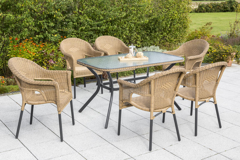 MX Gartenmöbel Ravenna Set 7 tlg. Balkonmöbel Balkongarnitur
