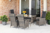MX Gartenmöbel Ravello Set 7tlg. Polyrattan Tisch 150 x 80 cm