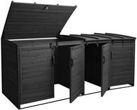 HW Mülltonnenverkleidung HWC-H75b Mülltonnenbox XL 4-8 er Holz FSC-zertifiziert - anthrazit erweiterbar