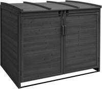 HW Mülltonnenverkleidung HWC-H75b Mülltonnenbox XL 2-4 er Holz FSC-zertifiziert - anthrazit erweiterbar