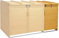 HW Mülltonnenbox HWC-H75b Erweiterung XL Holz FSC-zertifiziert - braun