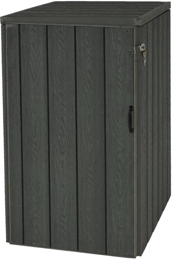 HW Mülltonnenbox HWC-J28 Erweiterung 1 er Premium Metall WPC grau - Holzoptik erweiterbar HW Mülltonnenbox HWC-J28 Erweiterung 1 er Premium Metall WPC grau - Holzoptik erweiterbar