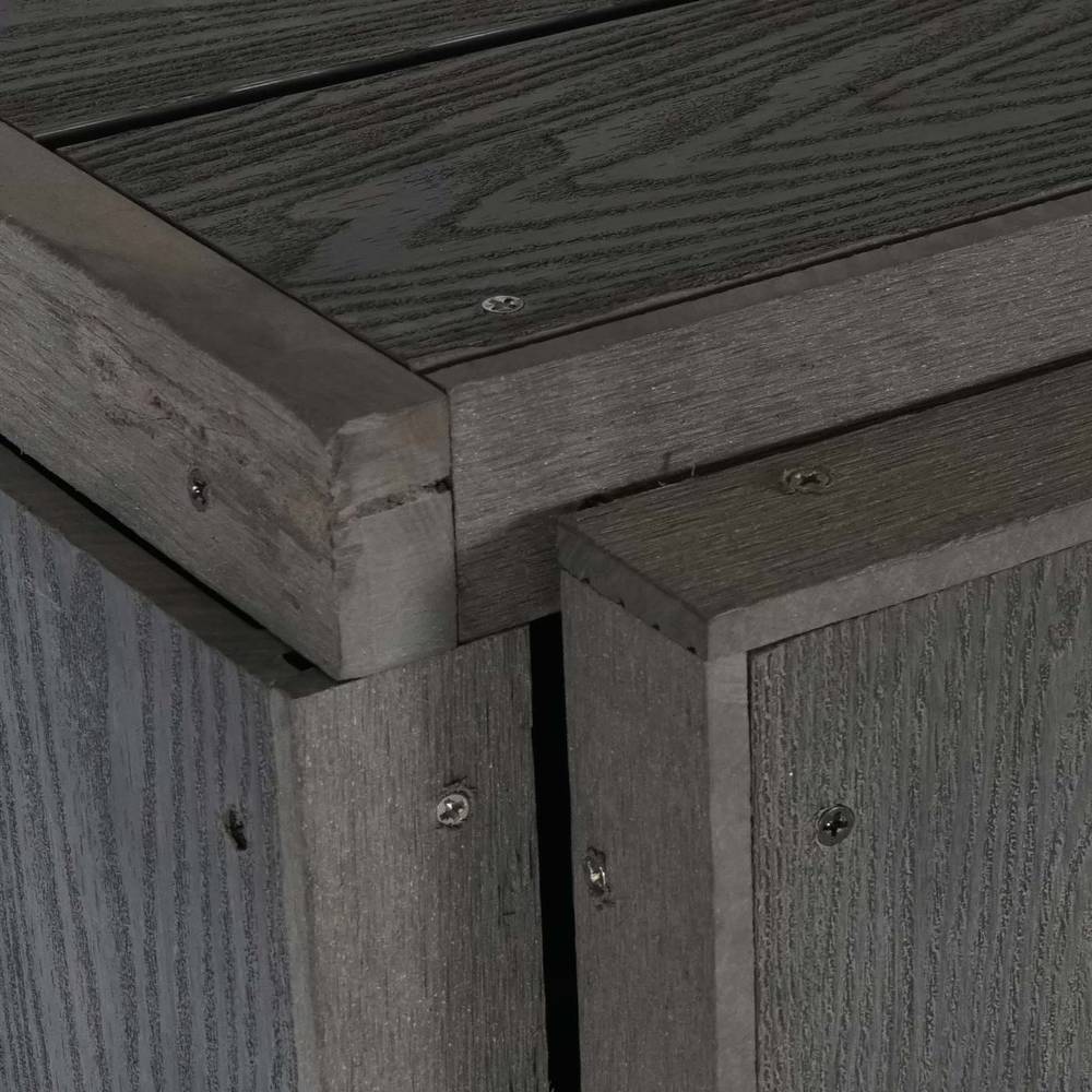 HW Mülltonnenbox HWC-J28 Erweiterung 1 er Premium Metall WPC grau - Holzoptik erweiterbar HW Mülltonnenbox HWC-J28 Erweiterung 1 er Premium Metall WPC grau - Holzoptik erweiterbar