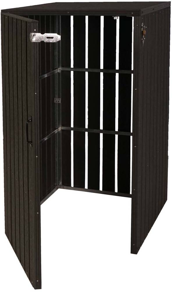 HW Mülltonnenbox HWC-J28 Erweiterung XL 1-2 er Metall WPC Holzoptik - anthrazit HW Mülltonnenbox HWC-J28 Erweiterung XL 1-2 er Metall WPC Holzoptik - anthrazit