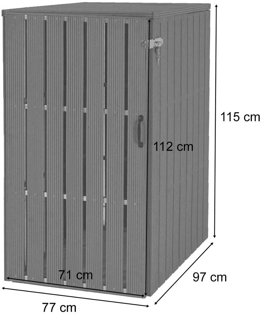 HW Mülltonnenbox HWC-J28 Erweiterung XL 1-2 er Metall WPC Holzoptik - anthrazit HW Mülltonnenbox HWC-J28 Erweiterung XL 1-2 er Metall WPC Holzoptik - anthrazit