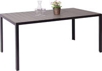 HW Gartentisch HWC-F90 WPC-Tischplatte grau anthrazit 160x90cm