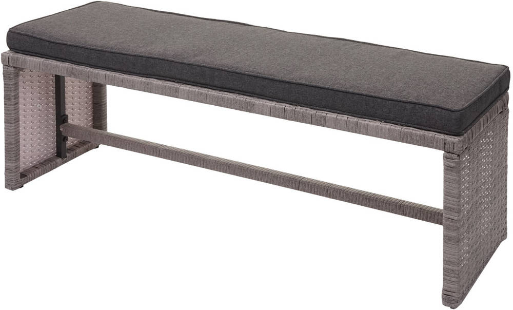 HW Gartenmöbel HWC-A29 Stahlgestell Poly-Rattan Bank Grau/Grau Tisch 145x80cm HW Gartenmöbel HWC-A29 Stahlgestell Poly-Rattan Bank Grau/Grau Tisch 145x80cm