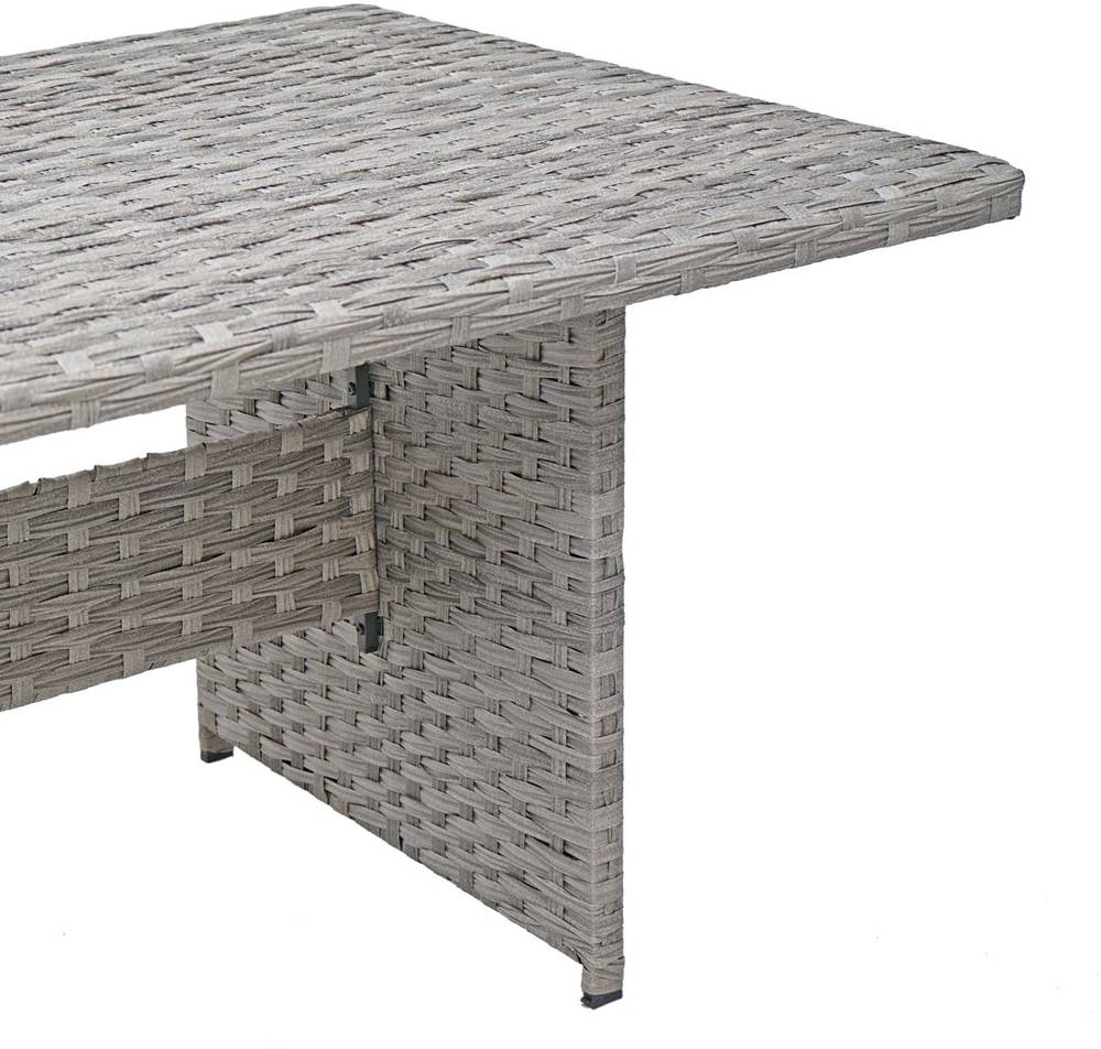 HW Gartenmöbel HWC-G59 Stahlgestell Poly-Rattan Grau/Hellgrau Tisch 200x100cm HW Gartenmöbel HWC-G59 Stahlgestell Poly-Rattan Grau/Hellgrau Tisch 200x100cm