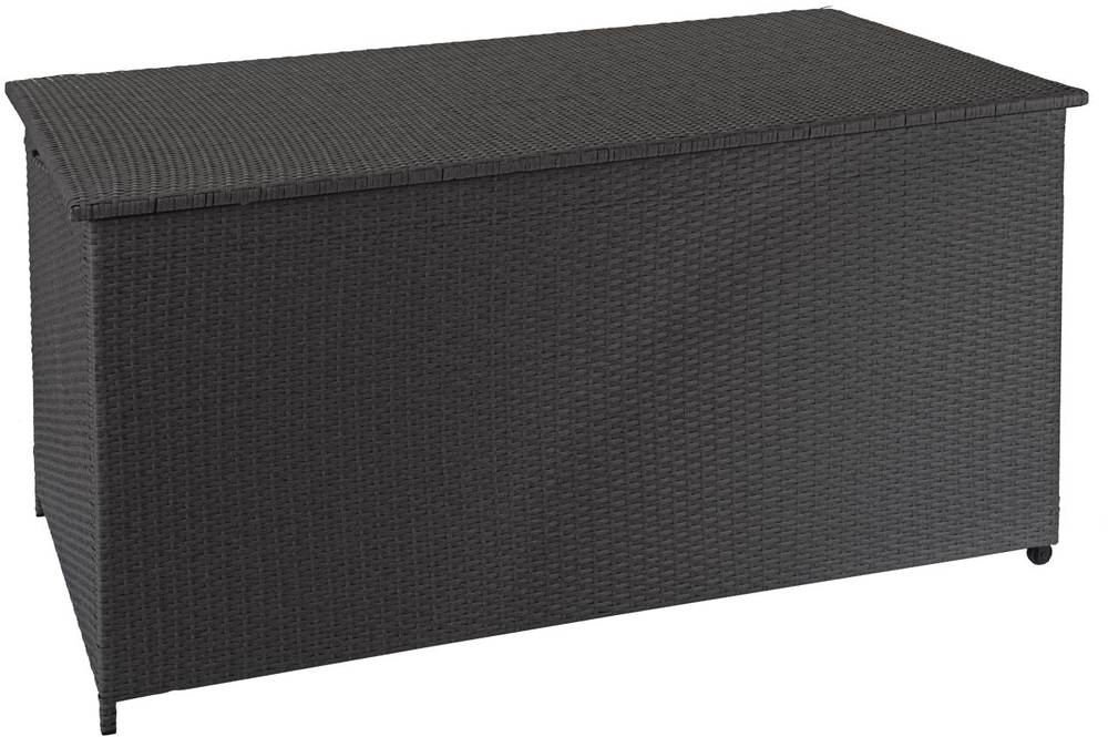 HW Auflagenbox HWC-D88 Kissenbox Gartentruhe Poly-Rattan Basic Schwarz 950l HW Auflagenbox HWC-D88 Kissenbox Gartentruhe Poly-Rattan Basic Schwarz 950l