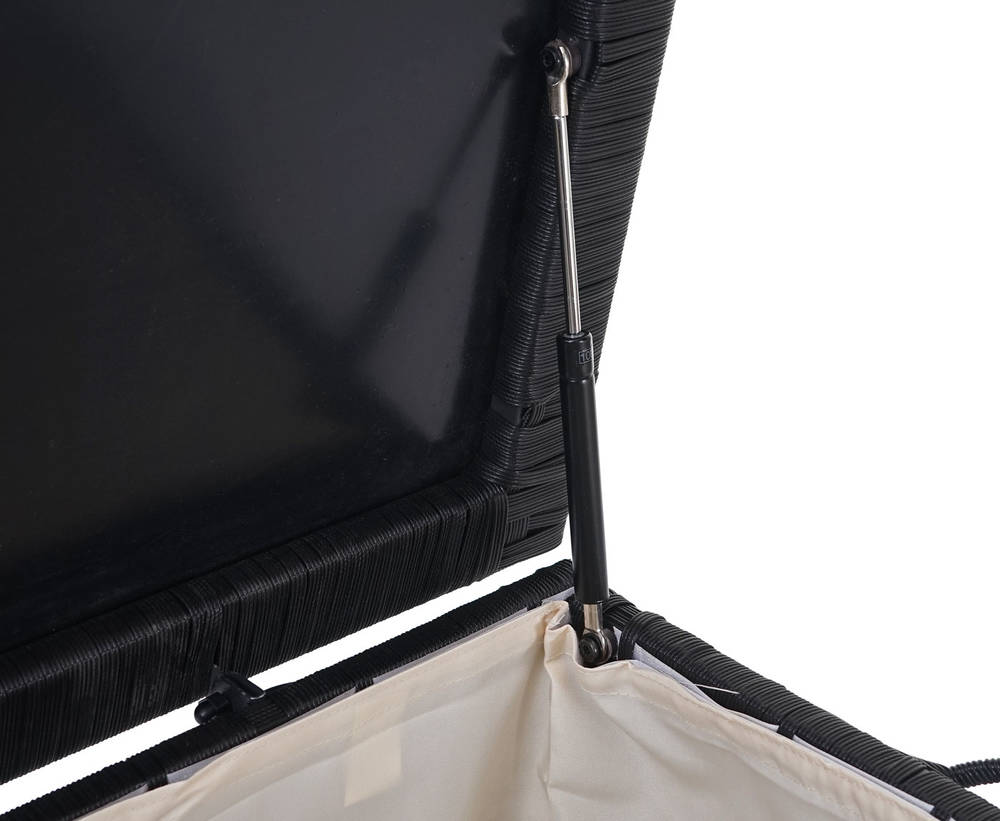 HW Auflagenbox HWC-D88 Kissenbox Gartentruhe Poly-Rattan Basic Schwarz 950l HW Auflagenbox HWC-D88 Kissenbox Gartentruhe Poly-Rattan Basic Schwarz 950l