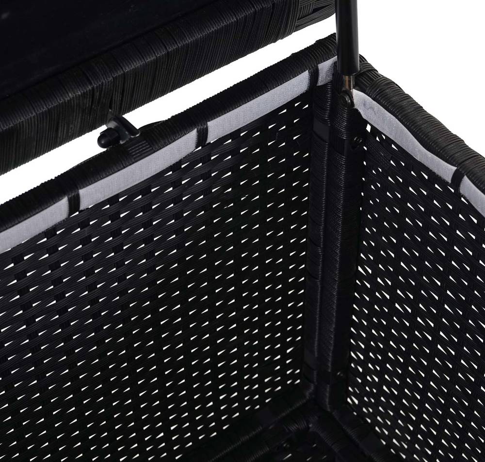 HW Auflagenbox HWC-D88 Kissenbox Gartentruhe Poly-Rattan Basic Schwarz 950l HW Auflagenbox HWC-D88 Kissenbox Gartentruhe Poly-Rattan Basic Schwarz 950l