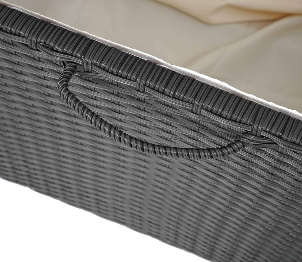HW Auflagenbox HWC-D88 Kissenbox Gartentruhe Poly-Rattan Basic Schwarz 950l HW Auflagenbox HWC-D88 Kissenbox Gartentruhe Poly-Rattan Basic Schwarz 950l
