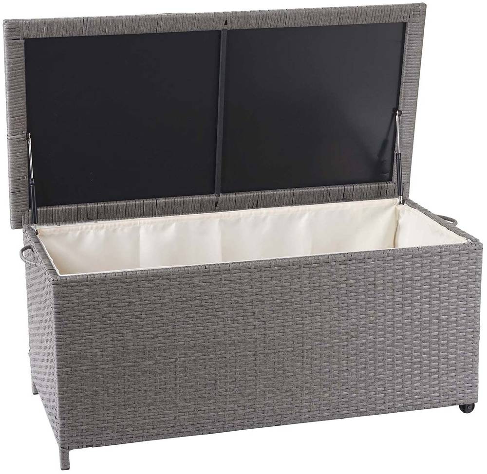 HW Auflagenbox HWC-D88 Kissenbox Gartentruhe Poly-Rattan Basic Grau 250l HW Auflagenbox HWC-D88 Kissenbox Gartentruhe Poly-Rattan Basic Grau 250l
