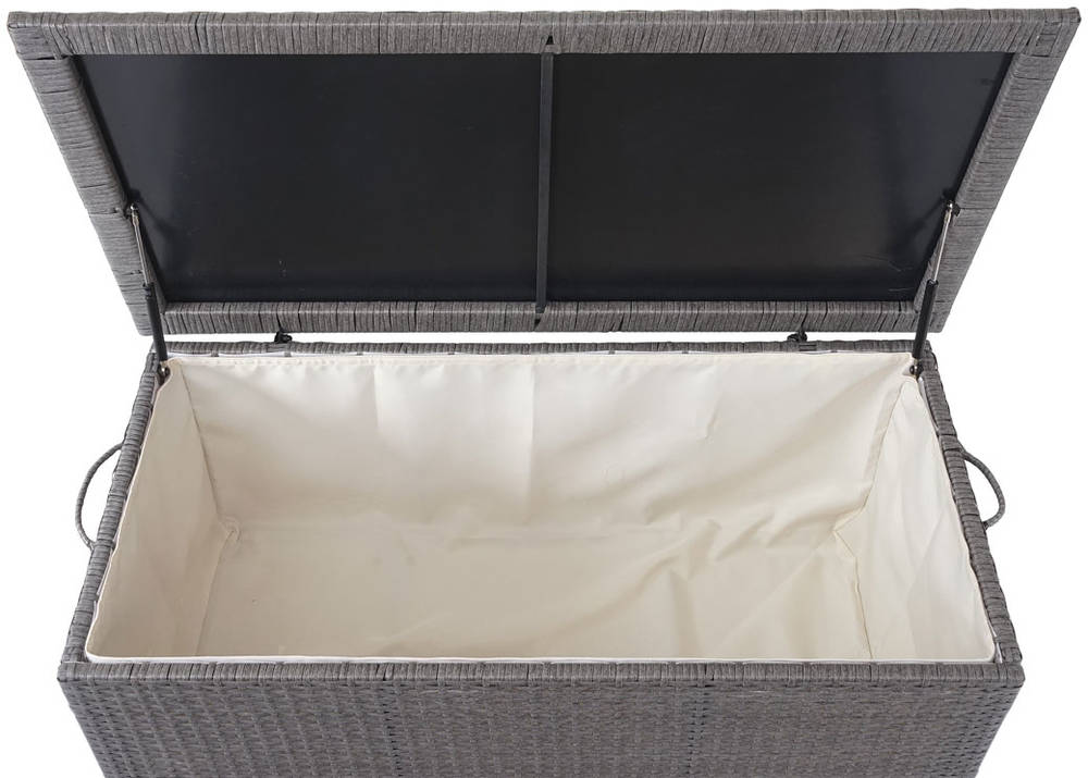 HW Auflagenbox HWC-D88 Kissenbox Gartentruhe Poly-Rattan Basic Grau 250l HW Auflagenbox HWC-D88 Kissenbox Gartentruhe Poly-Rattan Basic Grau 250l