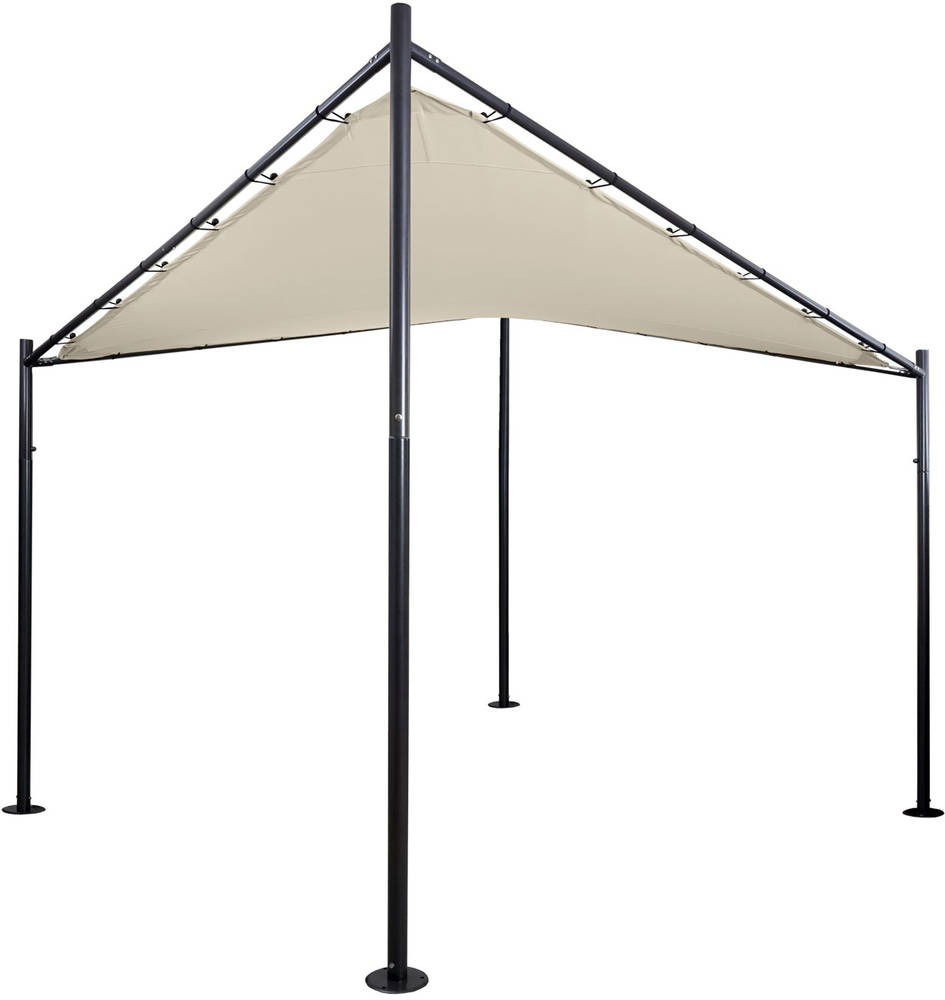 HW Pergola HWC-A41 stabiles 6cm Stahl-Gestell creme 4x4m HW Pergola HWC-A41 stabiles 6cm Stahl-Gestell creme 4x4m