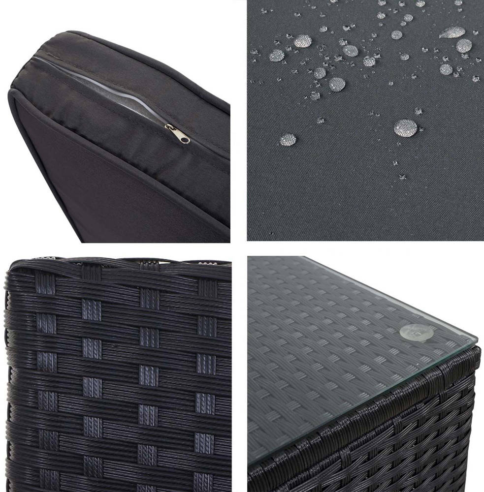 HW Gartenmöbel HWC-D28 Multi Loungegruppe Poly-Rattan Anthrazit/Grau Tisch 59x59cm HW Gartenmöbel HWC-D28 Multi Loungegruppe Poly-Rattan Anthrazit/Grau Tisch 59x59cm