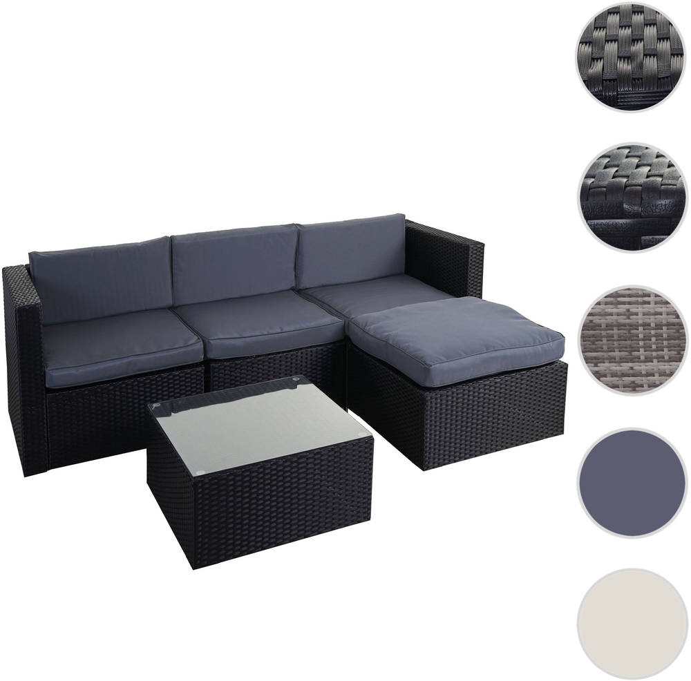 HW Gartenmöbel HWC-D28 Multi Loungegruppe Poly-Rattan Anthrazit/Grau Tisch 59x59cm HW Gartenmöbel HWC-D28 Multi Loungegruppe Poly-Rattan Anthrazit/Grau Tisch 59x59cm