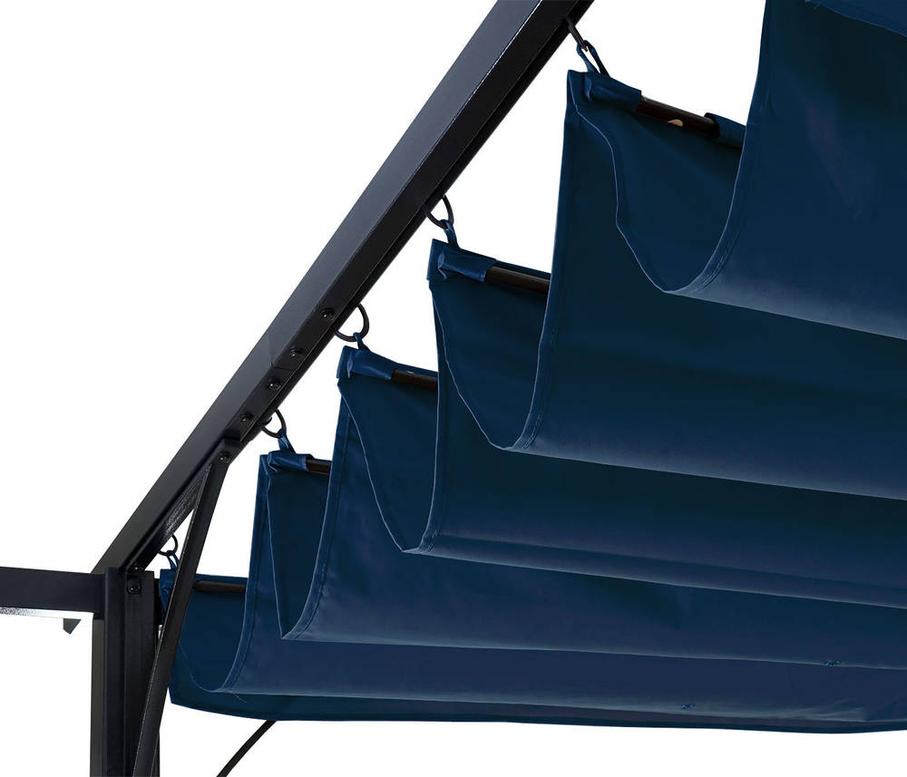 HW Pergola HWC-C42 stabiles 6cm-Gestell + Schiebedach blau 3x3m HW Pergola HWC-C42 stabiles 6cm-Gestell + Schiebedach blau 3x3m