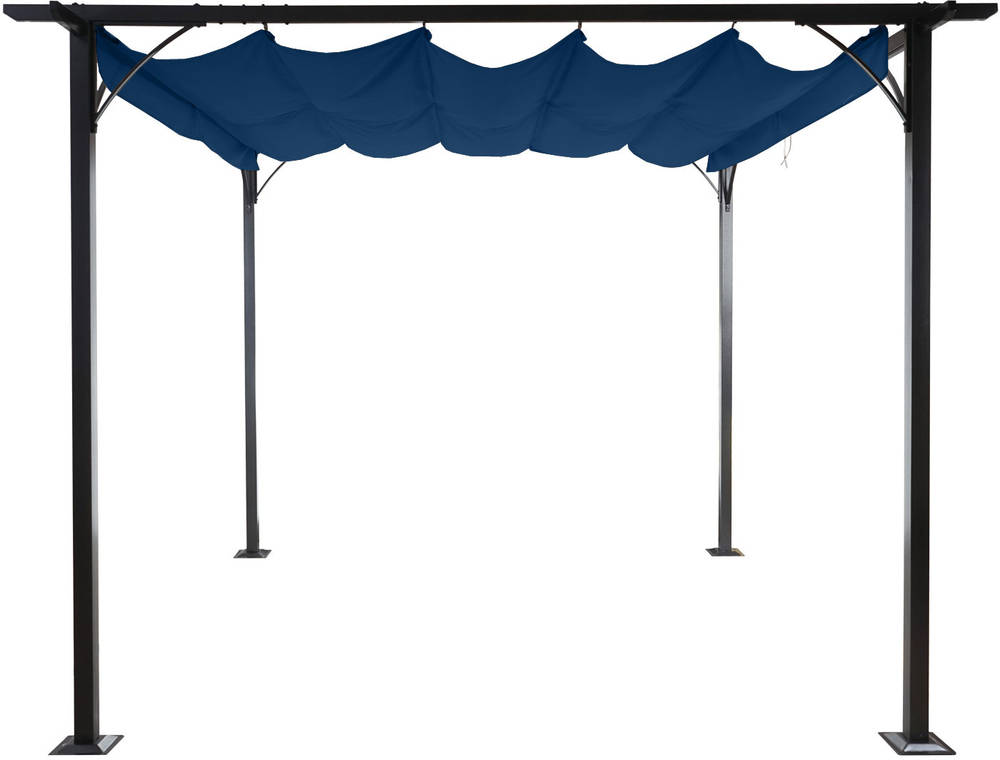 HW Pergola HWC-C42 stabiles 6cm-Gestell + Schiebedach blau 3x3m HW Pergola HWC-C42 stabiles 6cm-Gestell + Schiebedach blau 3x3m