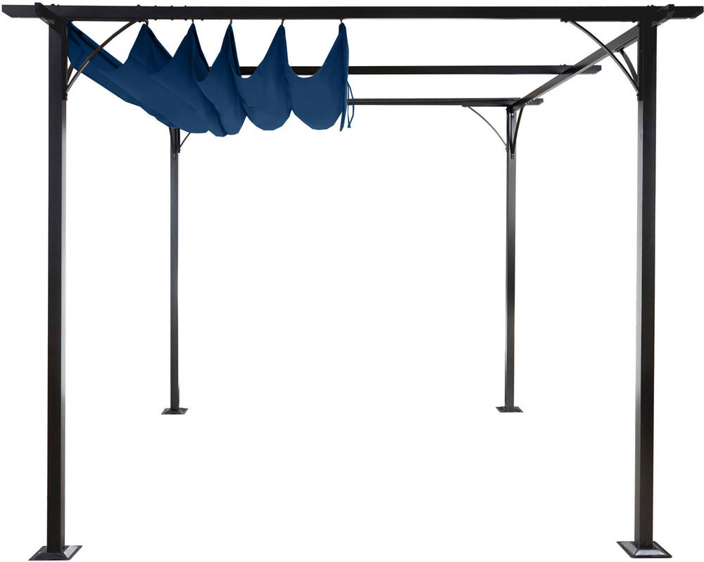 HW Pergola HWC-C42 stabiles 6cm-Gestell + Schiebedach blau 3x3m HW Pergola HWC-C42 stabiles 6cm-Gestell + Schiebedach blau 3x3m