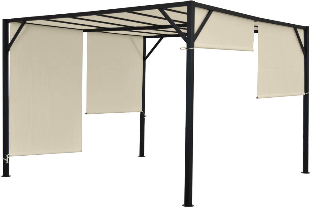 HW Pergola Baia 6cm-Stahl-Gestell + Schiebedach beige 4x4m HW Pergola Baia 6cm-Stahl-Gestell + Schiebedach beige 4x4m