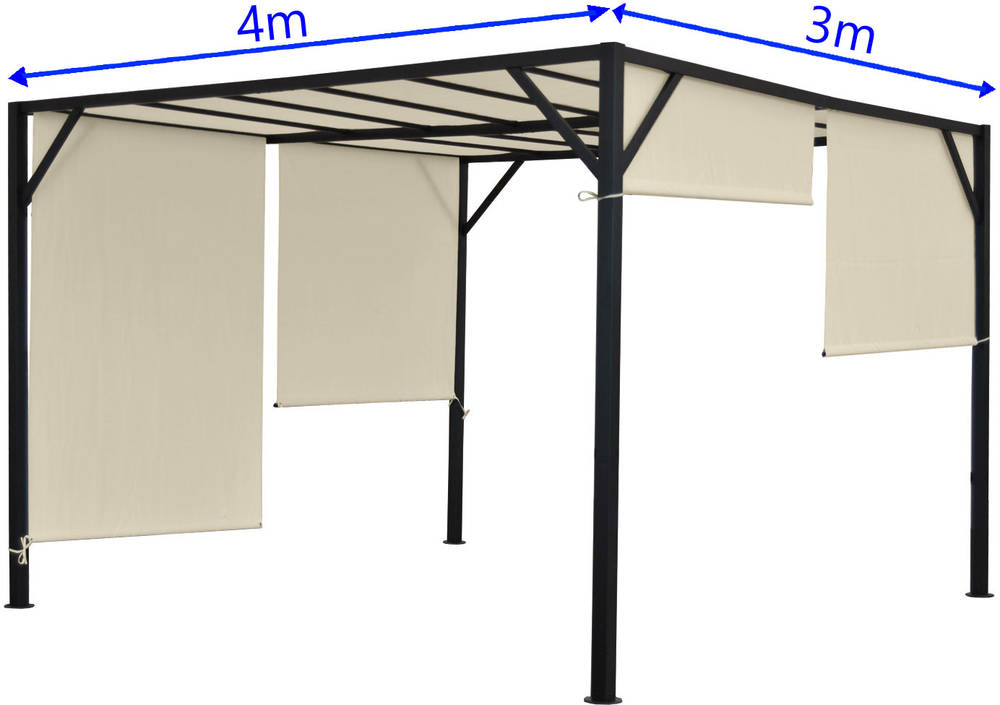 HW Pergola Baia 6cm-Stahl-Gestell + Schiebedach beige 4x3m HW Pergola Baia 6cm-Stahl-Gestell + Schiebedach beige 4x3m