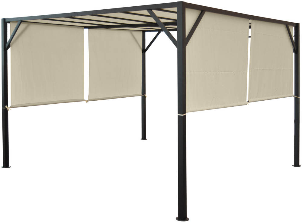 HW Pergola Baia 6cm-Stahl-Gestell + Schiebedach beige 4x3m HW Pergola Baia 6cm-Stahl-Gestell + Schiebedach beige 4x3m