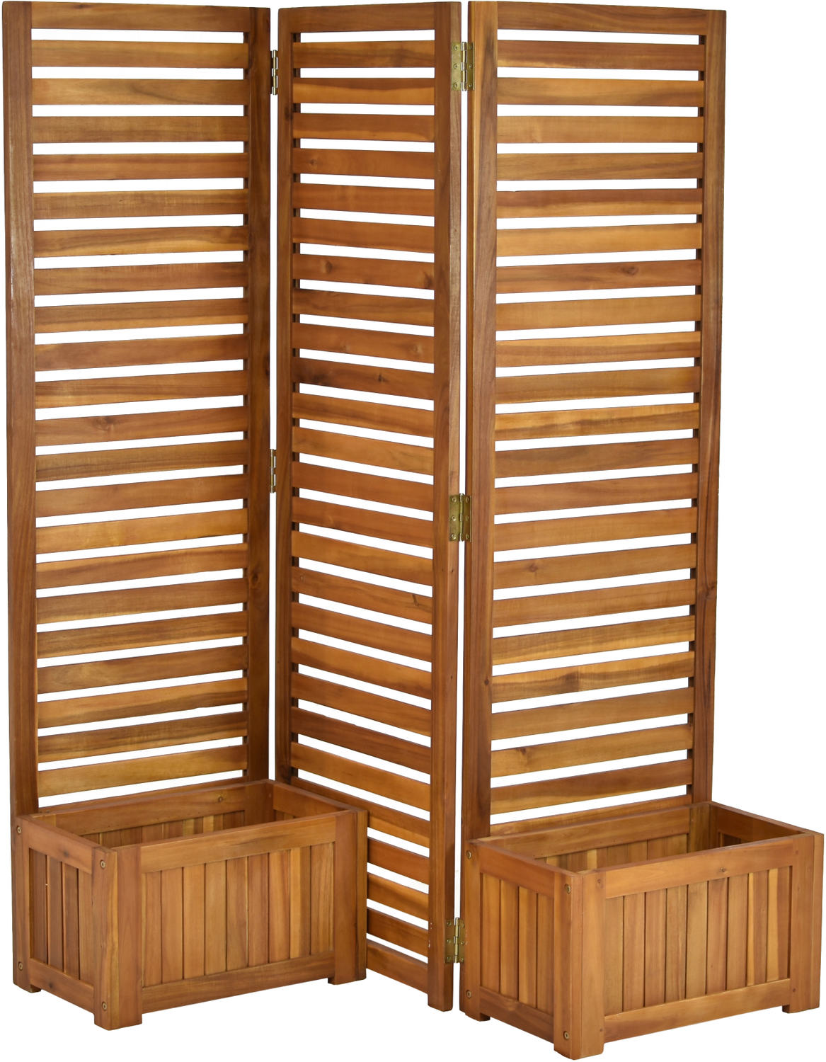MX Sichtschutz flexibel aufstellbar, mit 2 Blumenkästen FSC® Akazienholz 158x167cm MX Sichtschutz flexibel aufstellbar, mit 2 Blumenkästen FSC® Akazienholz 158x167cm