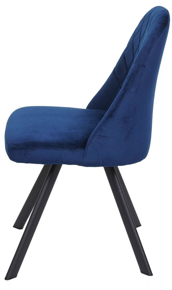 HW 6er-Set Esszimmerstuhl HWC-K25 Metall Samt blau HW 6er-Set Esszimmerstuhl HWC-K25 Metall Samt blau