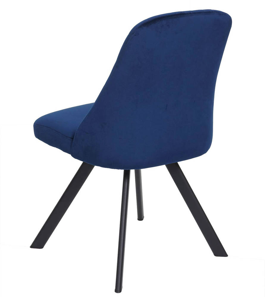 HW 6er-Set Esszimmerstuhl HWC-K25 Metall Samt blau HW 6er-Set Esszimmerstuhl HWC-K25 Metall Samt blau