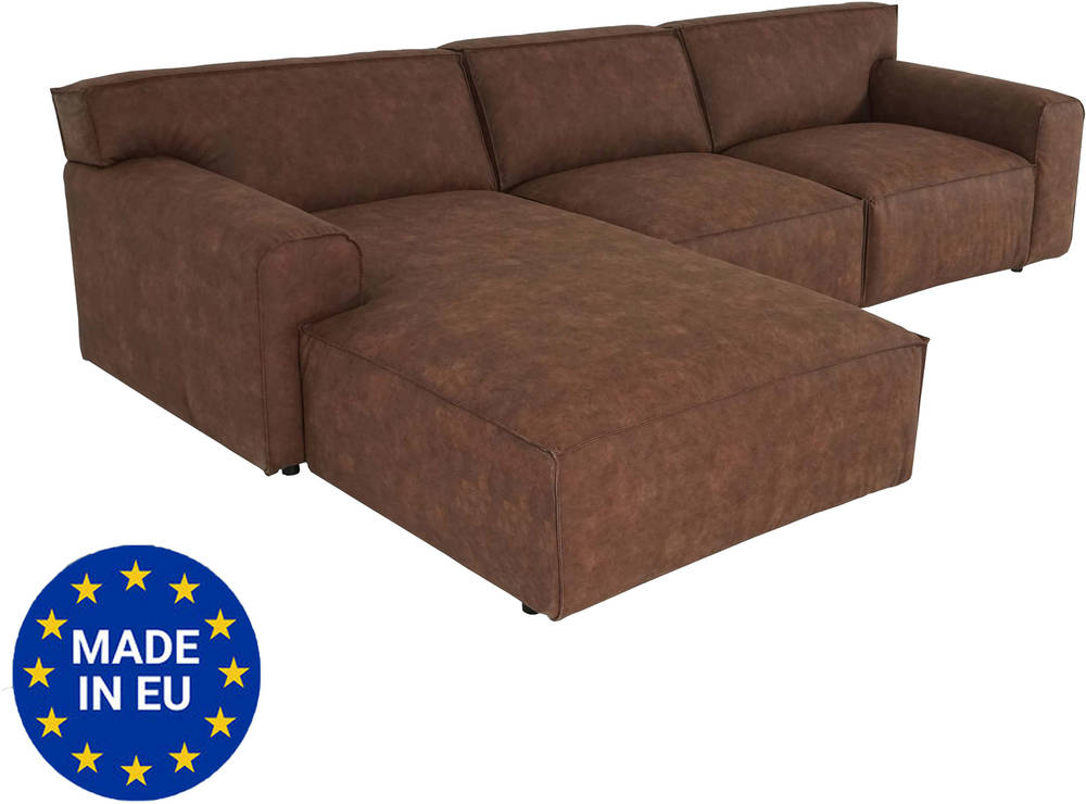 HW Eck-Sofa HWC-J59 Ottomane links Kunstleder braun HW Eck-Sofa HWC-J59 Ottomane links Kunstleder braun