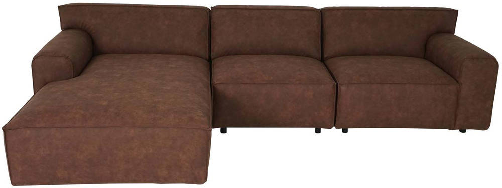 HW Eck-Sofa HWC-J59 Ottomane links Kunstleder braun HW Eck-Sofa HWC-J59 Ottomane links Kunstleder braun
