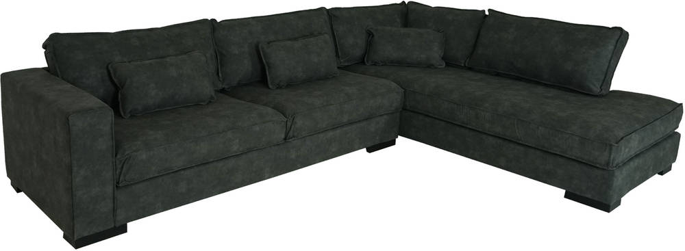 HW Eck-Sofa HWC-J58 Ottomane rechts Kunstleder grau HW Eck-Sofa HWC-J58 Ottomane rechts Kunstleder grau