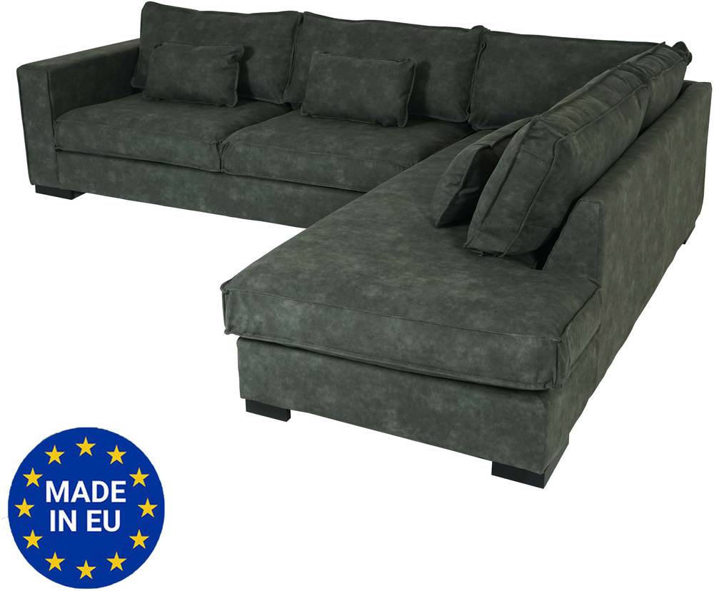 HW Eck-Sofa HWC-J58 Ottomane rechts Kunstleder grau HW Eck-Sofa HWC-J58 Ottomane rechts Kunstleder grau
