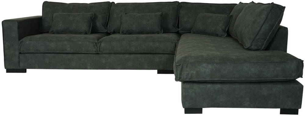 HW Eck-Sofa HWC-J58 Ottomane rechts Kunstleder grau HW Eck-Sofa HWC-J58 Ottomane rechts Kunstleder grau