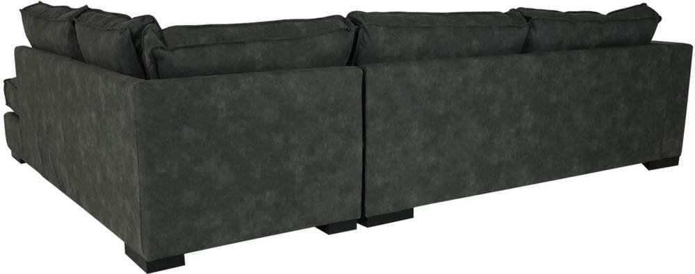 HW Eck-Sofa HWC-J58 Ottomane rechts Kunstleder grau HW Eck-Sofa HWC-J58 Ottomane rechts Kunstleder grau