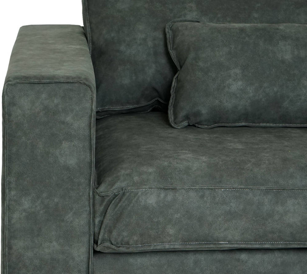 HW Eck-Sofa HWC-J58 Ottomane rechts Kunstleder grau HW Eck-Sofa HWC-J58 Ottomane rechts Kunstleder grau
