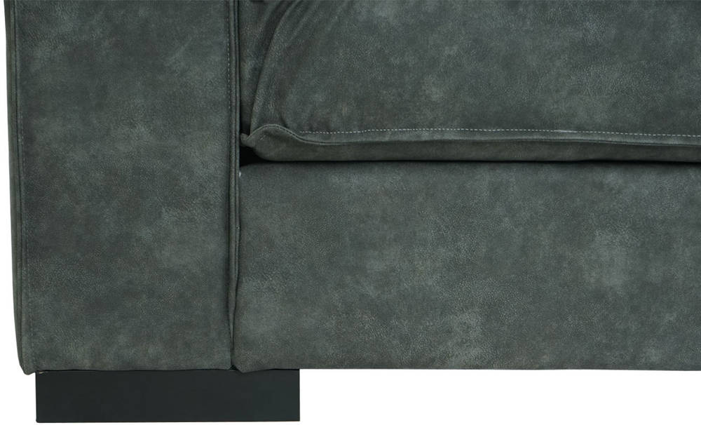 HW Eck-Sofa HWC-J58 Ottomane rechts Kunstleder grau HW Eck-Sofa HWC-J58 Ottomane rechts Kunstleder grau