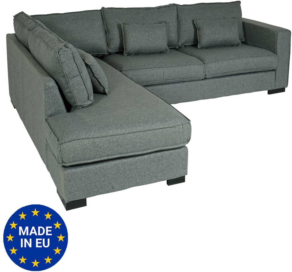 HW Eck-Sofa HWC-J58 Ottomane links Stoff/Textil grau HW Eck-Sofa HWC-J58 Ottomane links Stoff/Textil grau