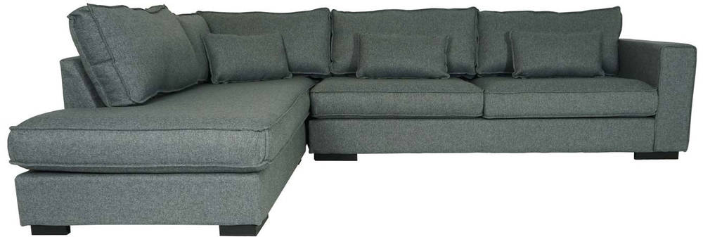 HW Eck-Sofa HWC-J58 Ottomane links Stoff/Textil grau HW Eck-Sofa HWC-J58 Ottomane links Stoff/Textil grau