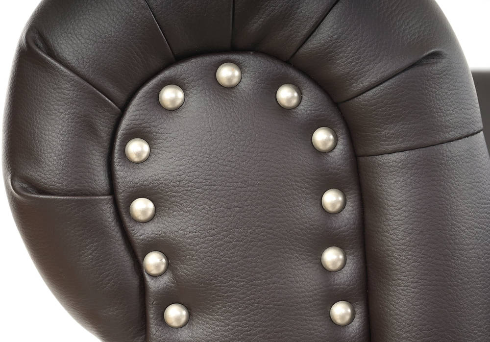 HW Luxus 3er Sofa Chesterfield Kunstleder runde Füße braun HW Luxus 3er Sofa Chesterfield Kunstleder runde Füße braun