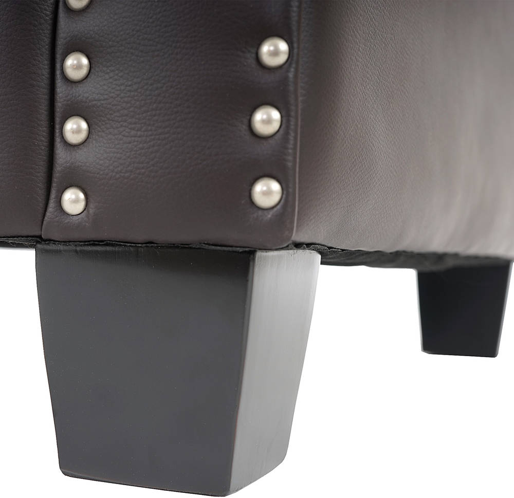 HW Luxus 3er Sofa Chesterfield Kunstleder runde Füße braun HW Luxus 3er Sofa Chesterfield Kunstleder runde Füße braun