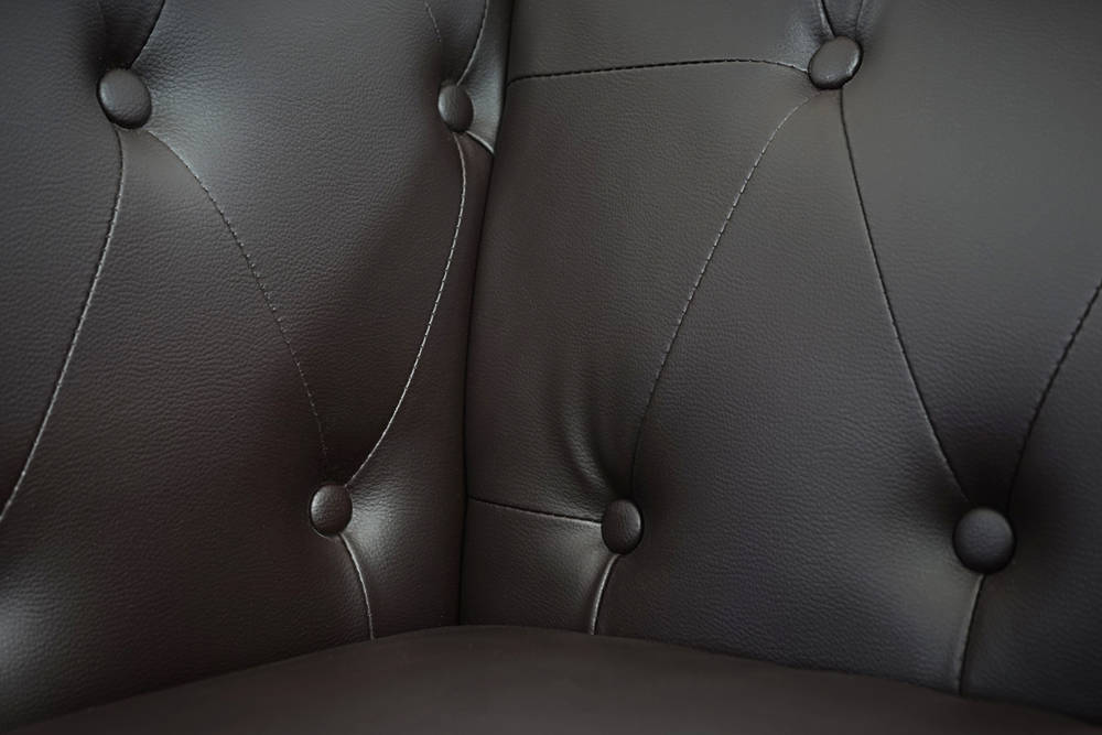 HW Luxus 3er Sofa Chesterfield Kunstleder runde Füße braun HW Luxus 3er Sofa Chesterfield Kunstleder runde Füße braun