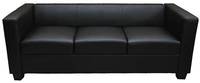 HW 3er Sofa Lille Kunstleder schwarz