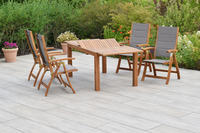 MX Gartenmöbel Acapulco Set 5tlg. Akazienholz Textilbespannung Tisch 150/200x90cm