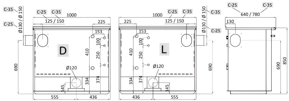 Küchenherd wasserführend SENKO C-25 Links/Rechts Bordo 25 kW<br>(Variante: C-25 Bordo Links) Küchenherd wasserführend SENKO C-25 Links/Rechts Bordo 25 kW<br>(Variante: C-25 Bordo Links)