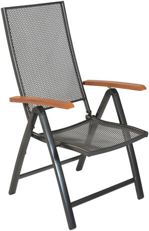 MX Gartensessel Thasos Klappsessel 5-fach verstellbar Alugestell Armlehne