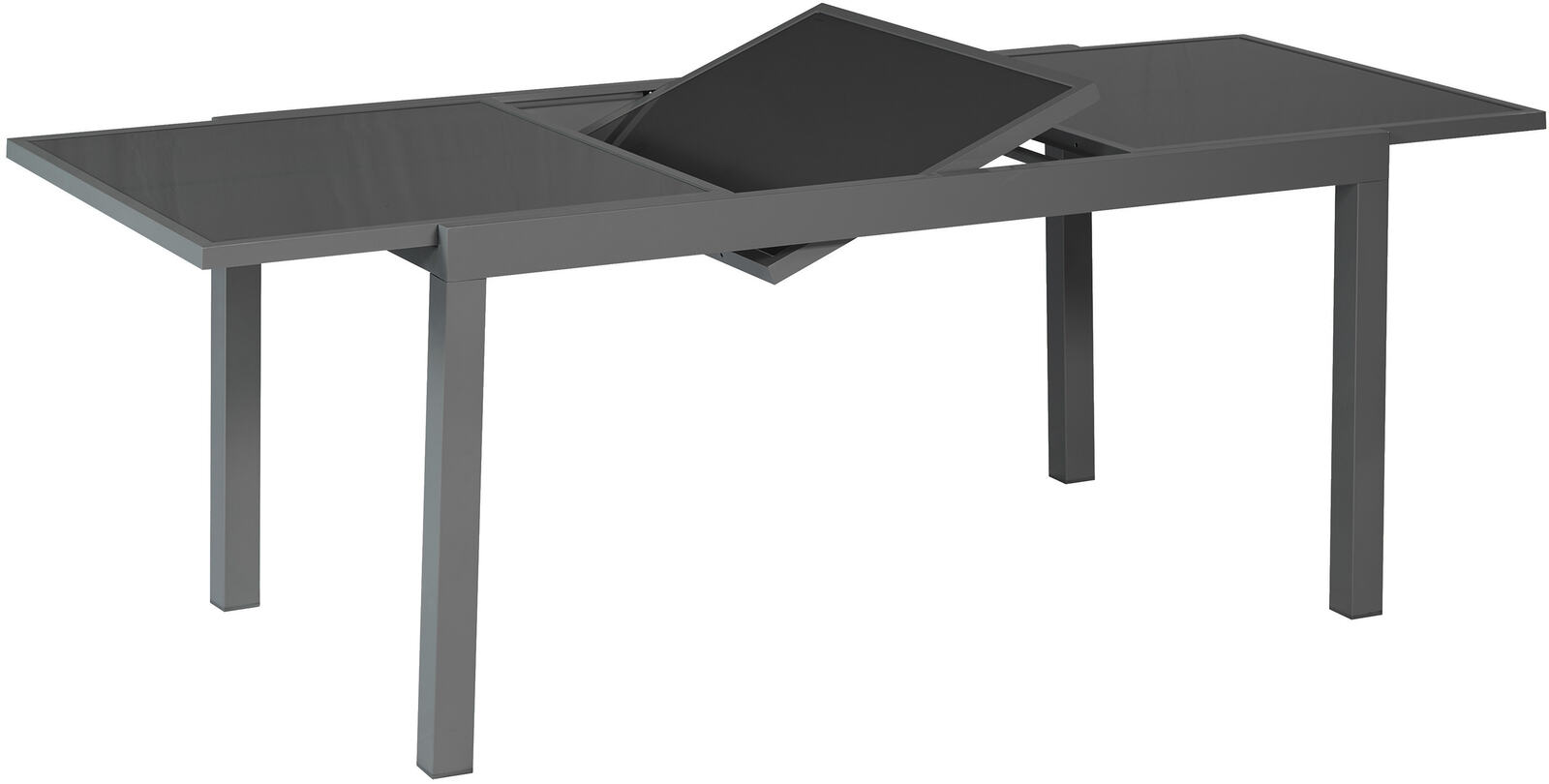 MX Gartenmöbel Siros Set 7tlg. Sessel verstellbar Gasdruckfeder Auflagen Graphit/GRau Glasplatte Ausziehtisch 150/210x90cm MX Gartenmöbel Siros Set 7tlg. Sessel verstellbar Gasdruckfeder Auflagen Graphit/GRau Glasplatte Ausziehtisch 150/210x90cm